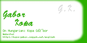 gabor kopa business card